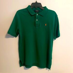 Green and orange logo polo shirt very good condition